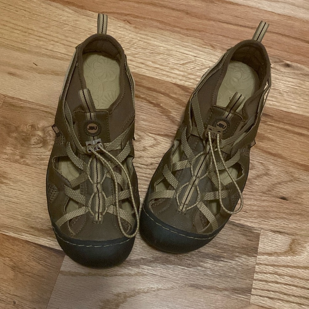 JBU by Jambu Water Ready Sneakers Womens 9 Leather Brown Sport Sandals Gorpcore